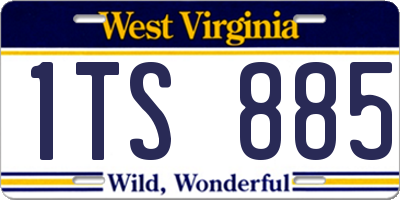 WV license plate 1TS885