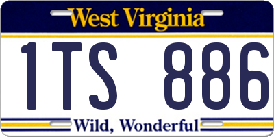 WV license plate 1TS886