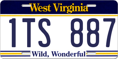 WV license plate 1TS887