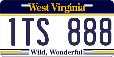 WV license plate 1TS888