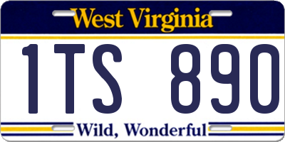 WV license plate 1TS890