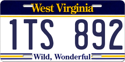 WV license plate 1TS892