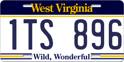 WV license plate 1TS896