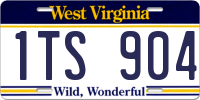 WV license plate 1TS904