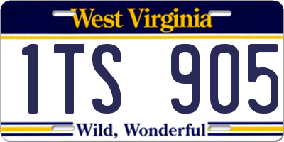 WV license plate 1TS905