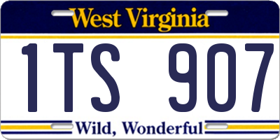 WV license plate 1TS907