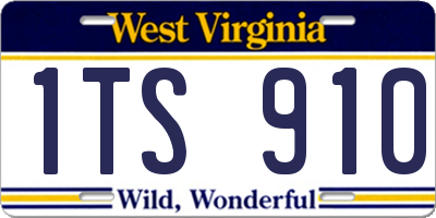 WV license plate 1TS910