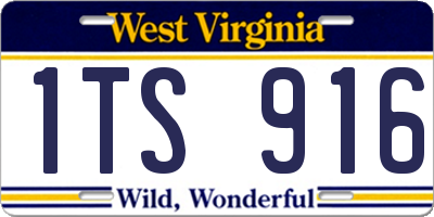 WV license plate 1TS916