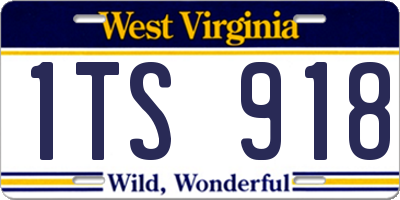WV license plate 1TS918