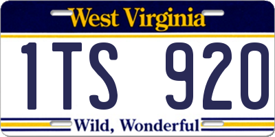 WV license plate 1TS920