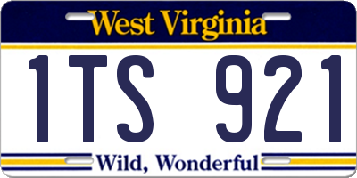 WV license plate 1TS921