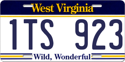 WV license plate 1TS923