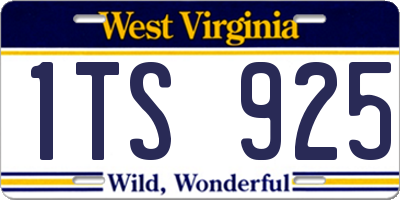 WV license plate 1TS925