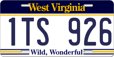 WV license plate 1TS926