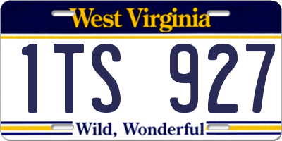 WV license plate 1TS927