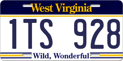 WV license plate 1TS928