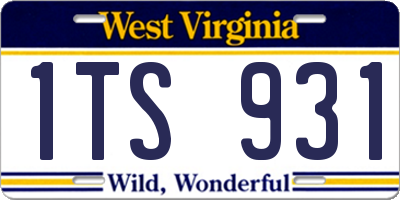 WV license plate 1TS931