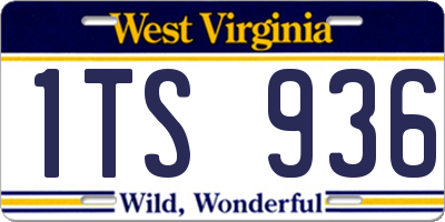 WV license plate 1TS936