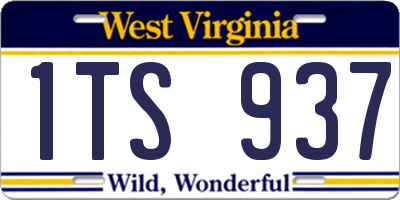 WV license plate 1TS937