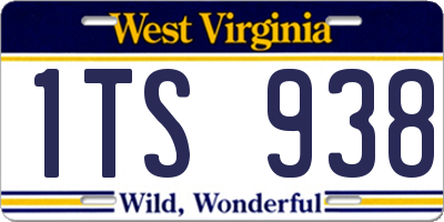WV license plate 1TS938
