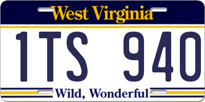 WV license plate 1TS940