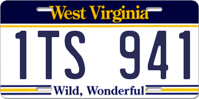 WV license plate 1TS941