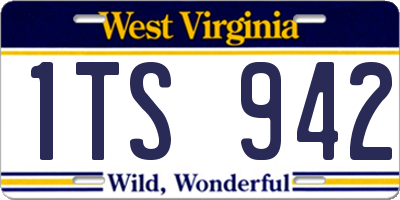 WV license plate 1TS942