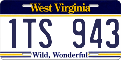 WV license plate 1TS943