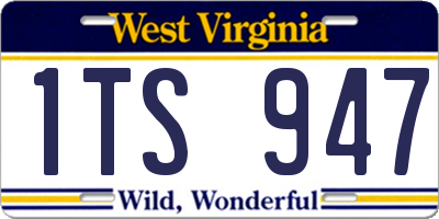 WV license plate 1TS947