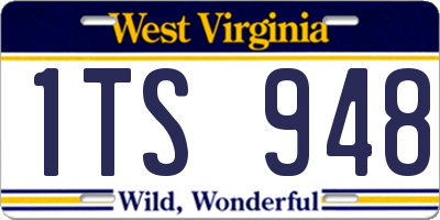WV license plate 1TS948