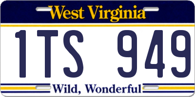 WV license plate 1TS949