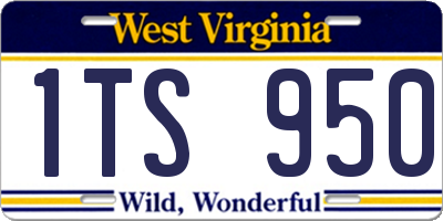 WV license plate 1TS950