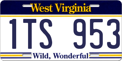 WV license plate 1TS953