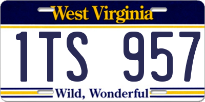 WV license plate 1TS957