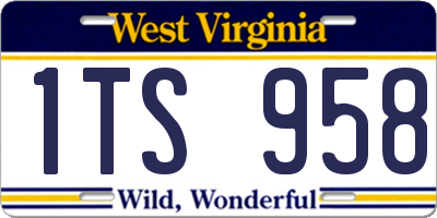 WV license plate 1TS958