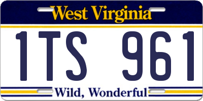 WV license plate 1TS961