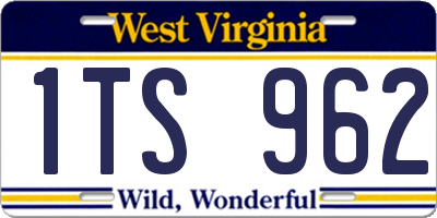 WV license plate 1TS962