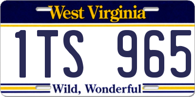 WV license plate 1TS965