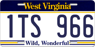 WV license plate 1TS966