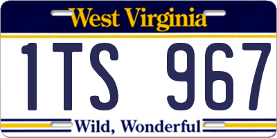 WV license plate 1TS967
