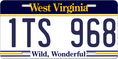 WV license plate 1TS968