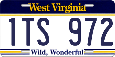 WV license plate 1TS972