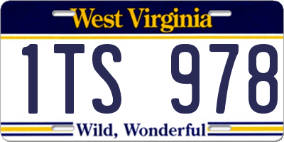 WV license plate 1TS978