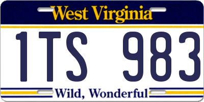 WV license plate 1TS983