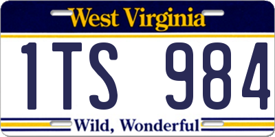 WV license plate 1TS984
