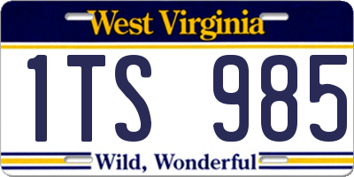 WV license plate 1TS985