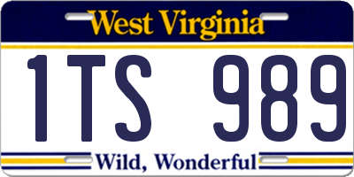 WV license plate 1TS989
