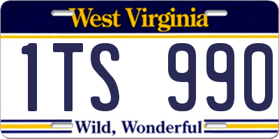 WV license plate 1TS990