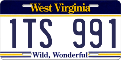 WV license plate 1TS991