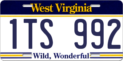 WV license plate 1TS992